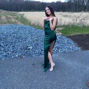 Windsor High Slit Satin Dress